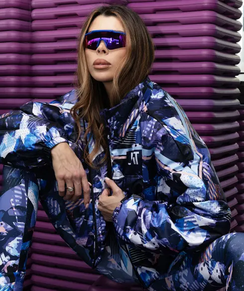 Дамско спортно яке Jfit Blue/Pink - 140