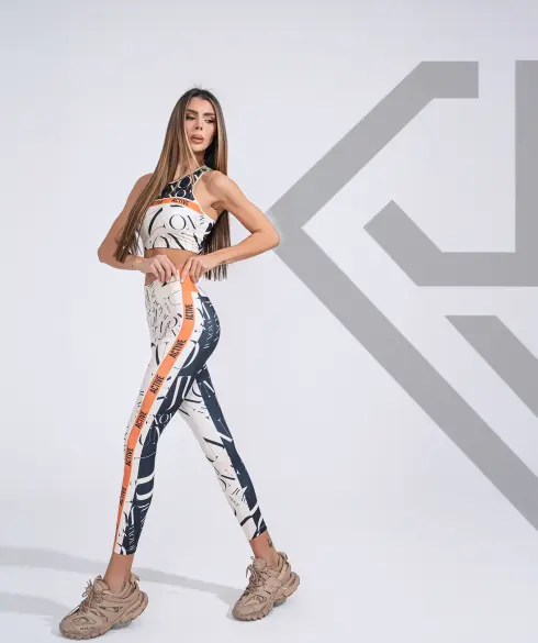 Къс спортен топ Jfit Orange/Black - 290