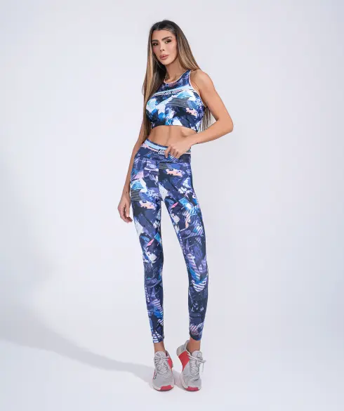 Къс спортен топ Jfit Blue/Pink - 62