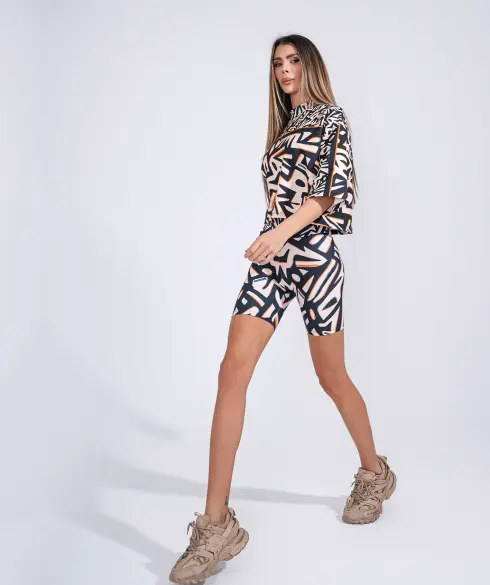 Дамски спортен топ Jfit Beige/Black - 162