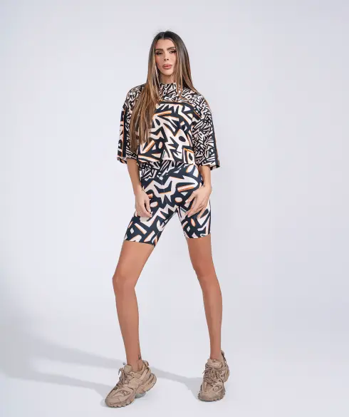 Къс дамски клин Jfit Beige/Black - 231