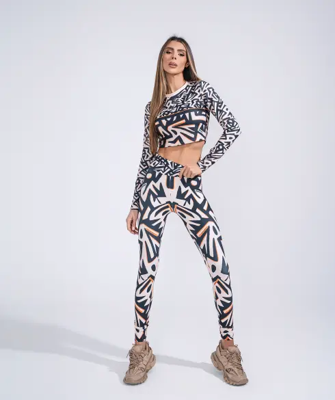 Дамска спортна блуза Jfit Beige/Black - 155