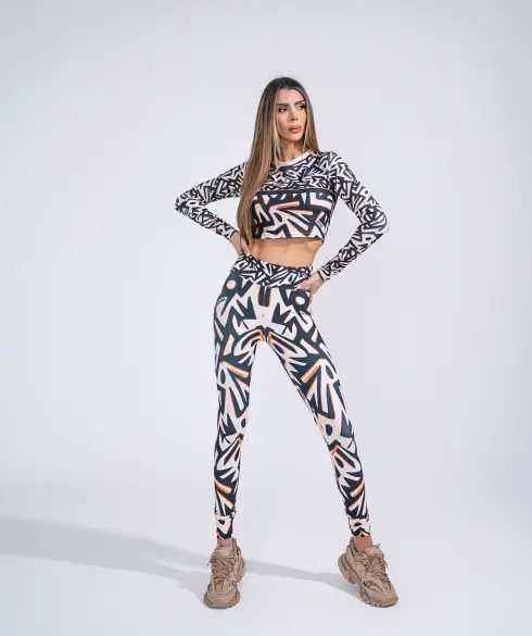 Дамска спортна блуза Jfit Beige/Black - 154