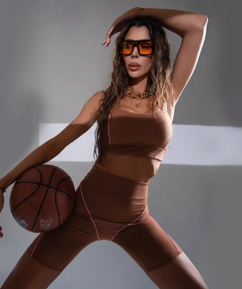 Къс спортен топ с контрастни кантове Jfit LTD - 421