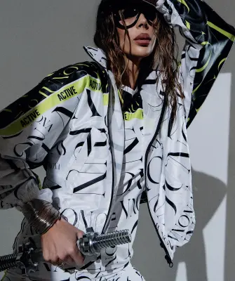 Дамско спортно яке тип ветровка Jfit White/Black