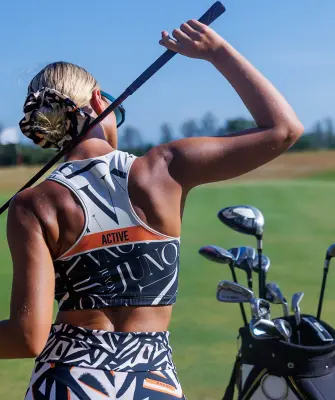 Къс спортен топ Jfit Orange/Black