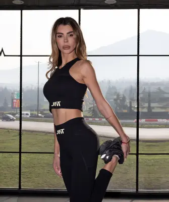 Къс спортен топ Jfit ALL BLACK